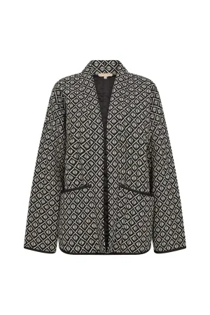 Isola Geometric Quilted Jacket - Black Combi