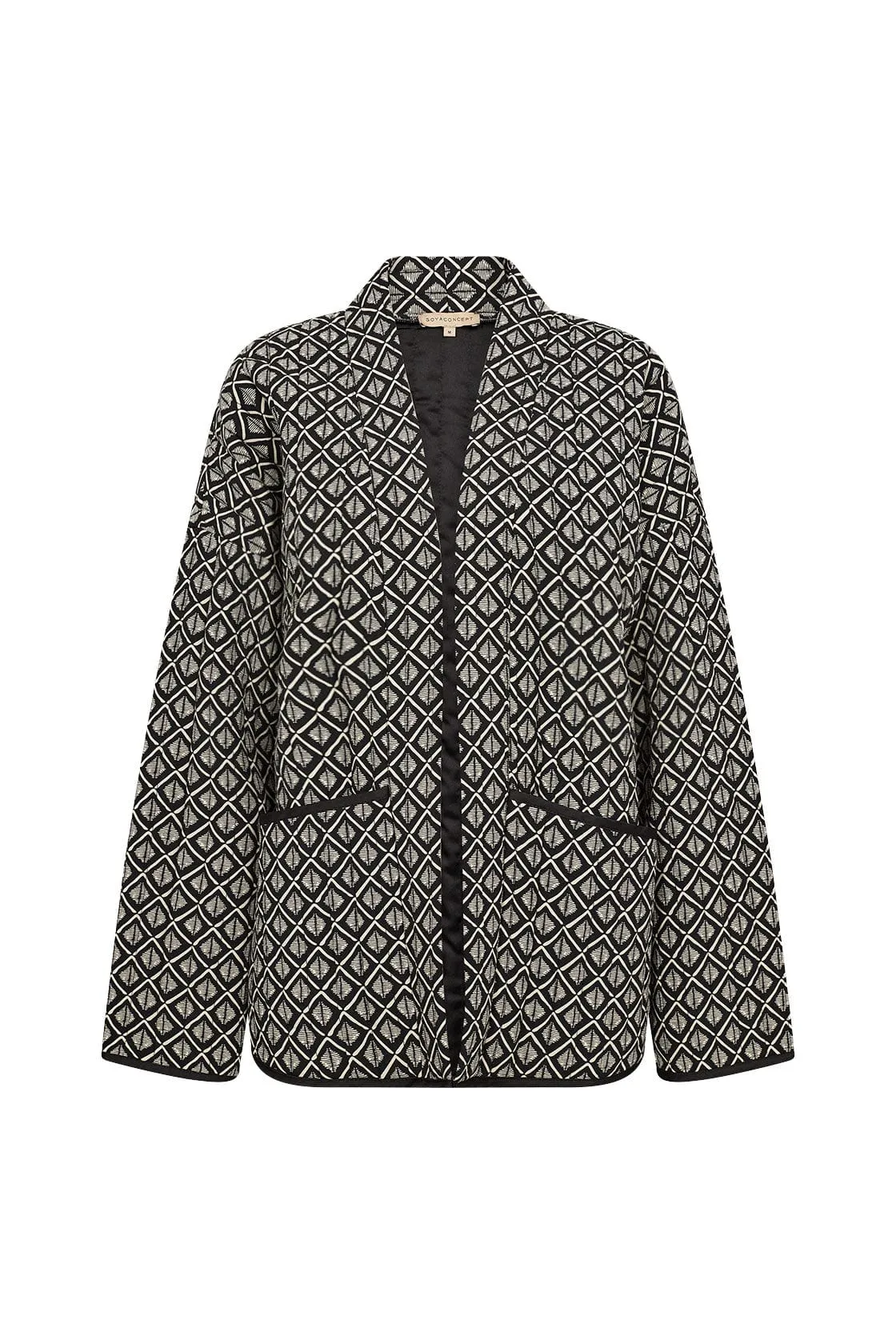 Isola Geometric Quilted Jacket - Black Combi