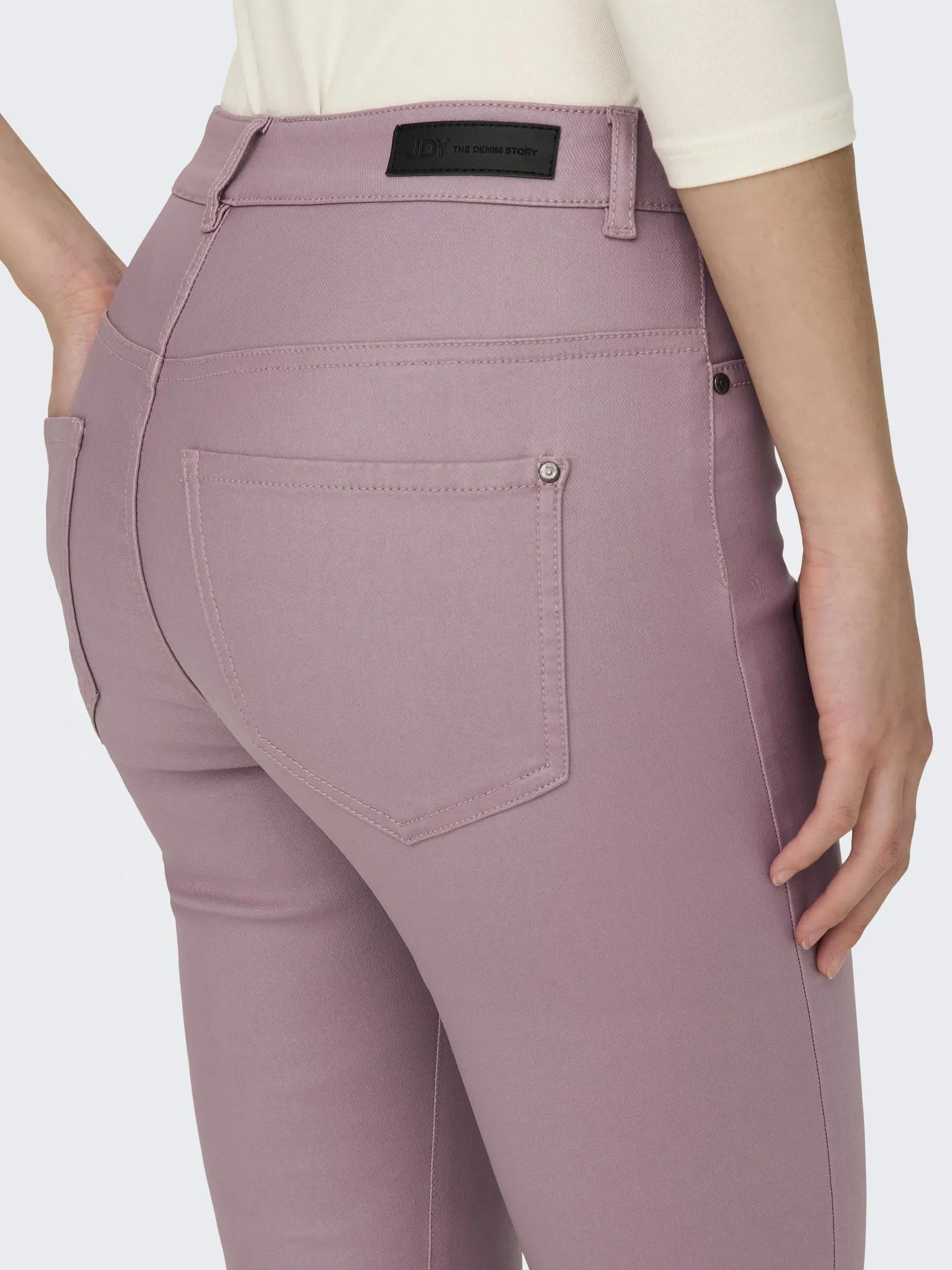 JDY New Thunder Hi Waist Skinny Coated Trousers Regular 32" Leg-WOODROSE