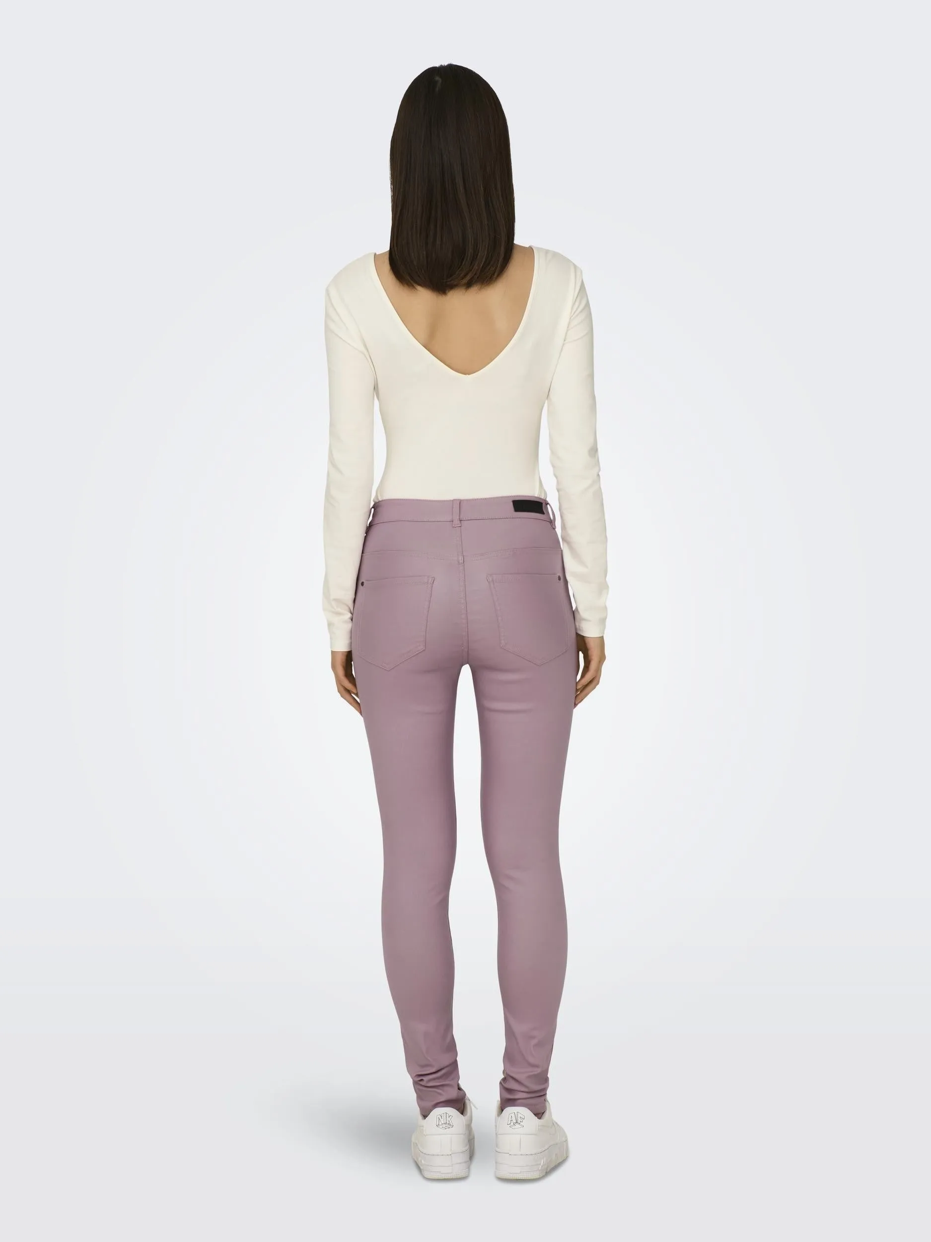 JDY New Thunder Hi Waist Skinny Coated Trousers Regular 32" Leg-WOODROSE