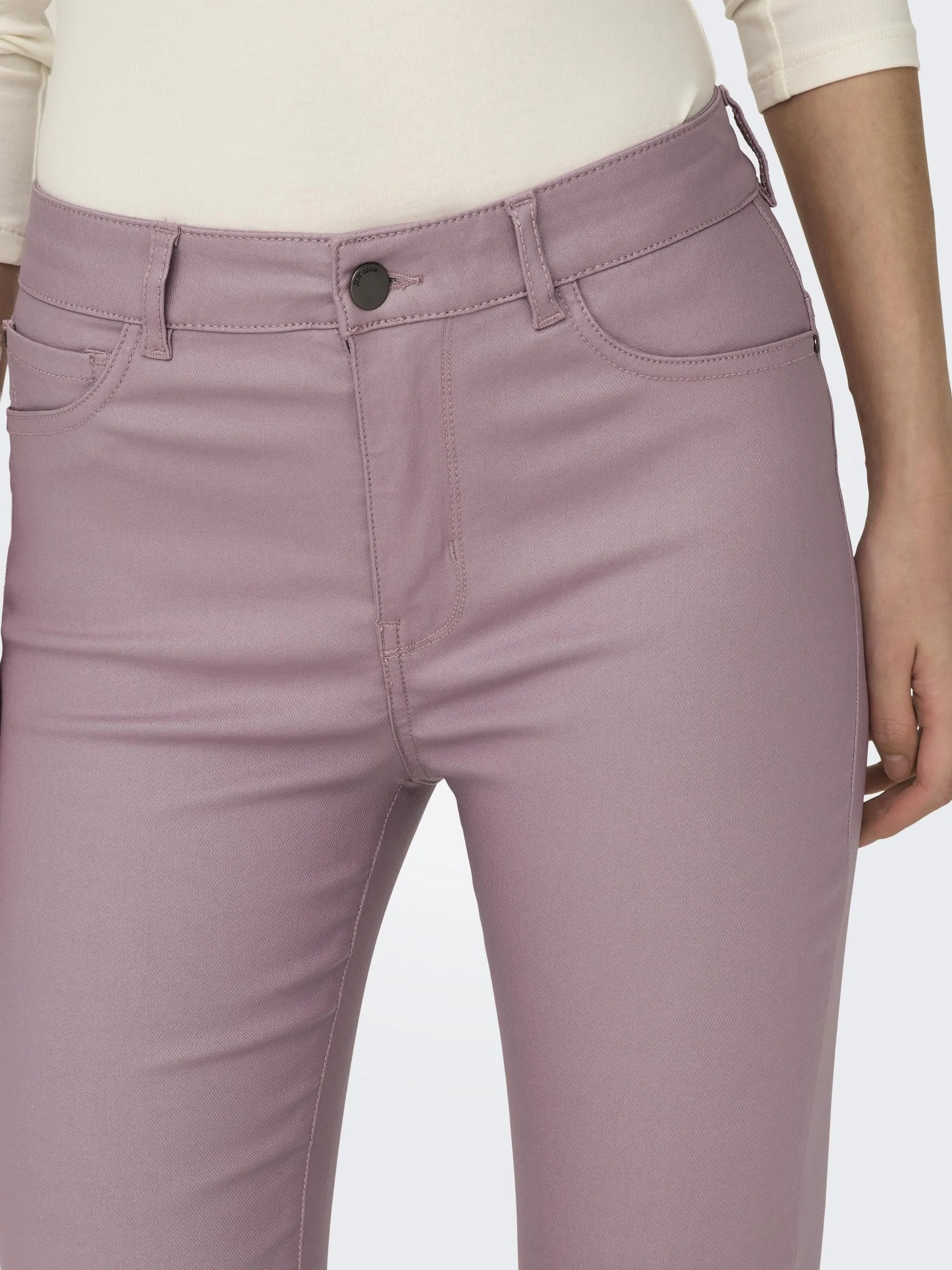 JDY New Thunder Hi Waist Skinny Coated Trousers Regular 32" Leg-WOODROSE
