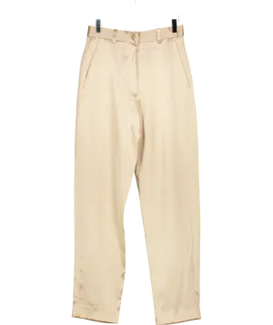 Joseph Metallic Tova Silk Satin Trousers UK 8