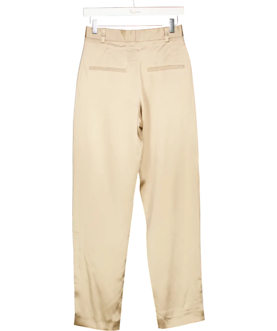 Joseph Metallic Tova Silk Satin Trousers UK 8