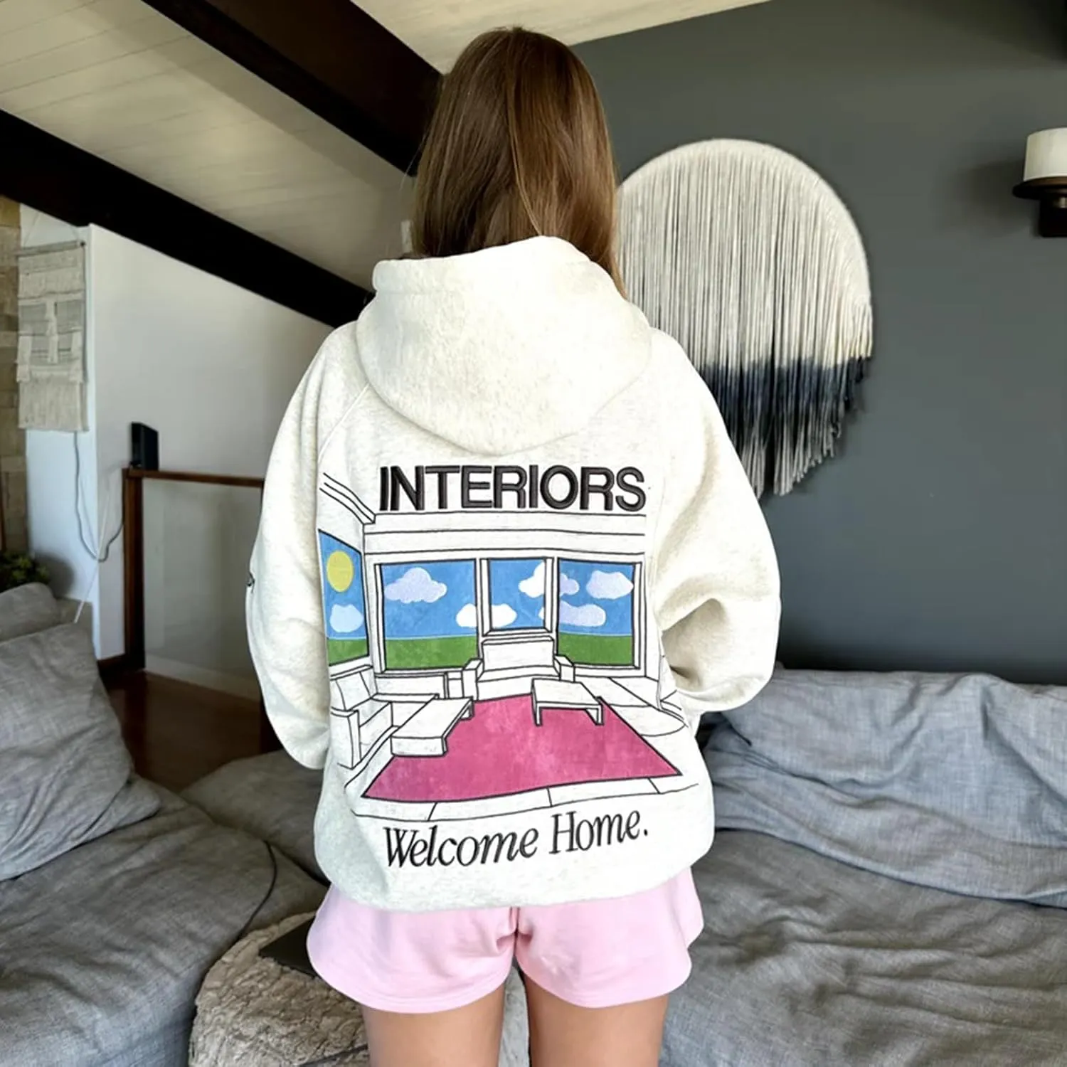 Juakoso Women Y2k Cute Graphic Hoodies Oversized Long Sleeve Coquette Sweatshirt Preppy Aesthetic Teen Girl Clothes