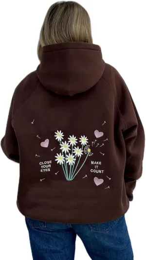 Juakoso Women Y2k Cute Graphic Hoodies Oversized Long Sleeve Coquette Sweatshirt Preppy Aesthetic Teen Girl Clothes