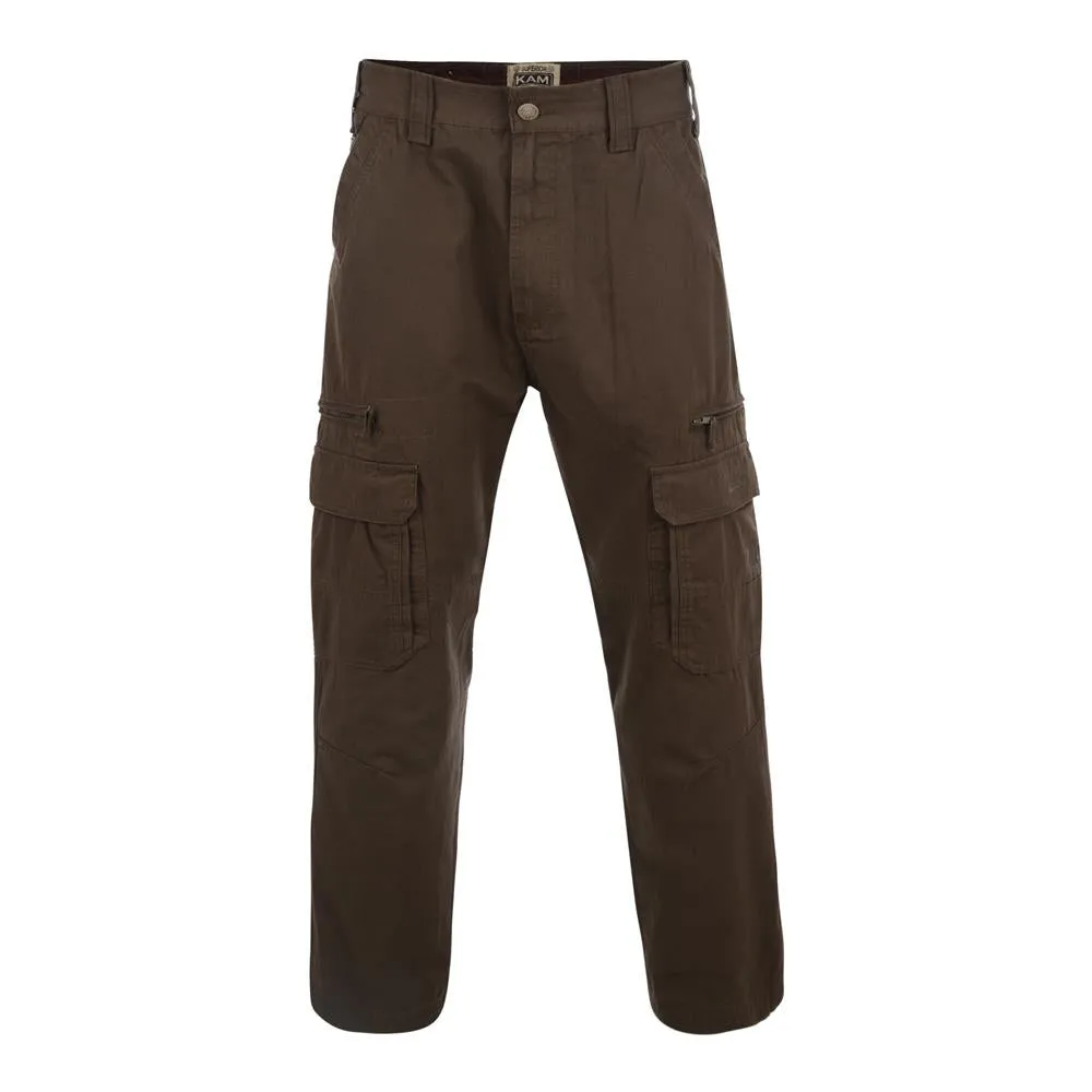 Kam Men's Big Size Heavy Duty Cargo Trousers (118) Waist 40" to 60"