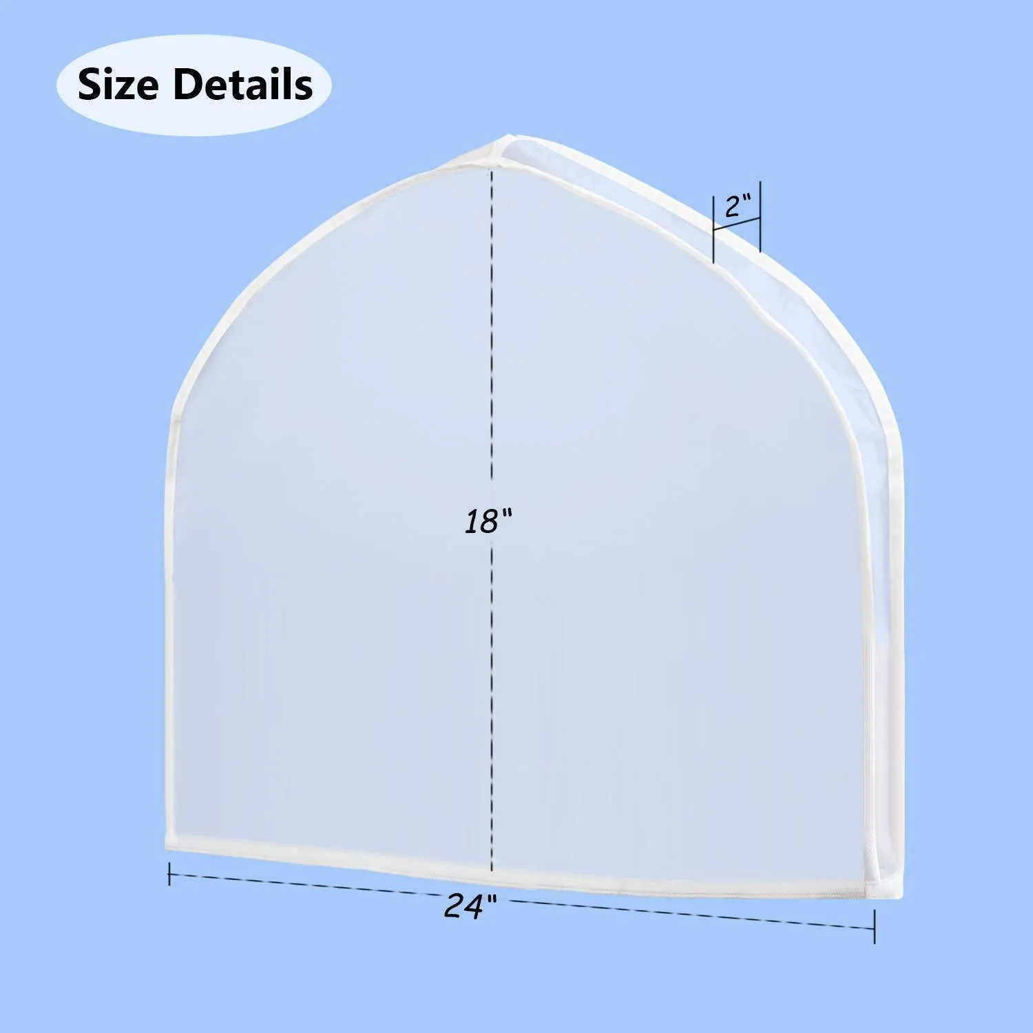 KEEGH Garment Shoulder Covers Bag(Set of 12) Breathable Closet Suit Organizer Prevent Clothes Shoulder from Dust, 2" Gusset Hold More Coats, Jackets, Dress