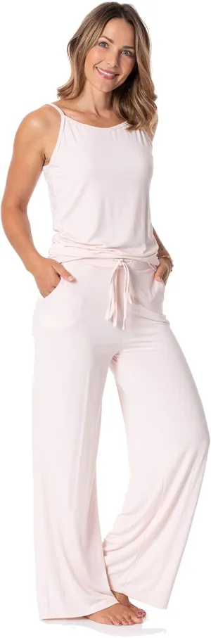KICKEE Womens Solid Color Lounge Pants, Extra Soft Viscose from Bamboo, Comfortable Loungewear for Women