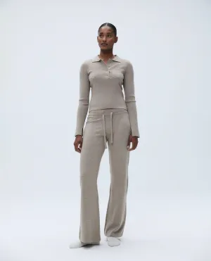 Knit Straight Leg Trousers - Sand