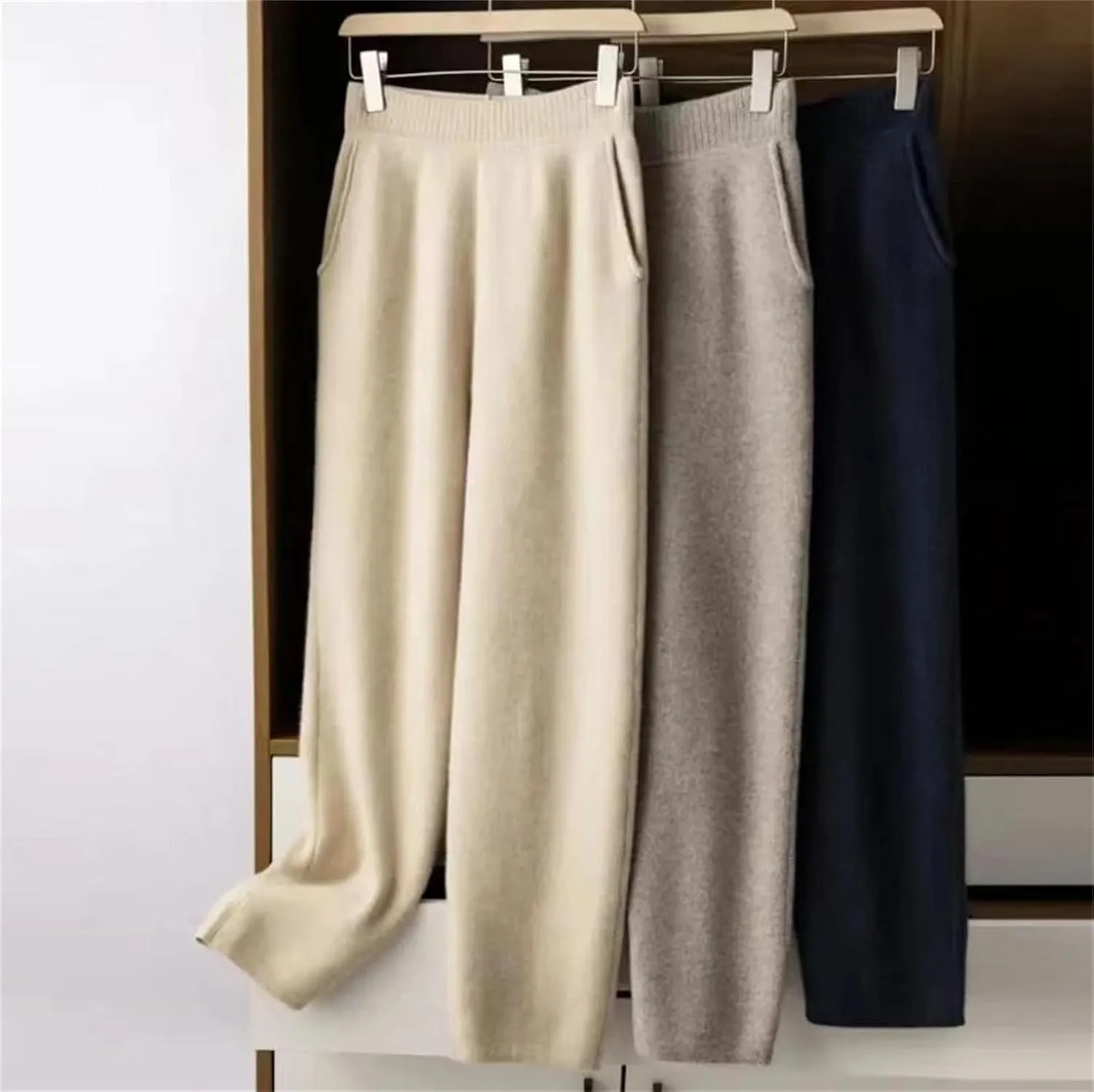 Lady Knitted Loose Outerwear Harem Pants Versatile Harem Pants Slimming Trousers