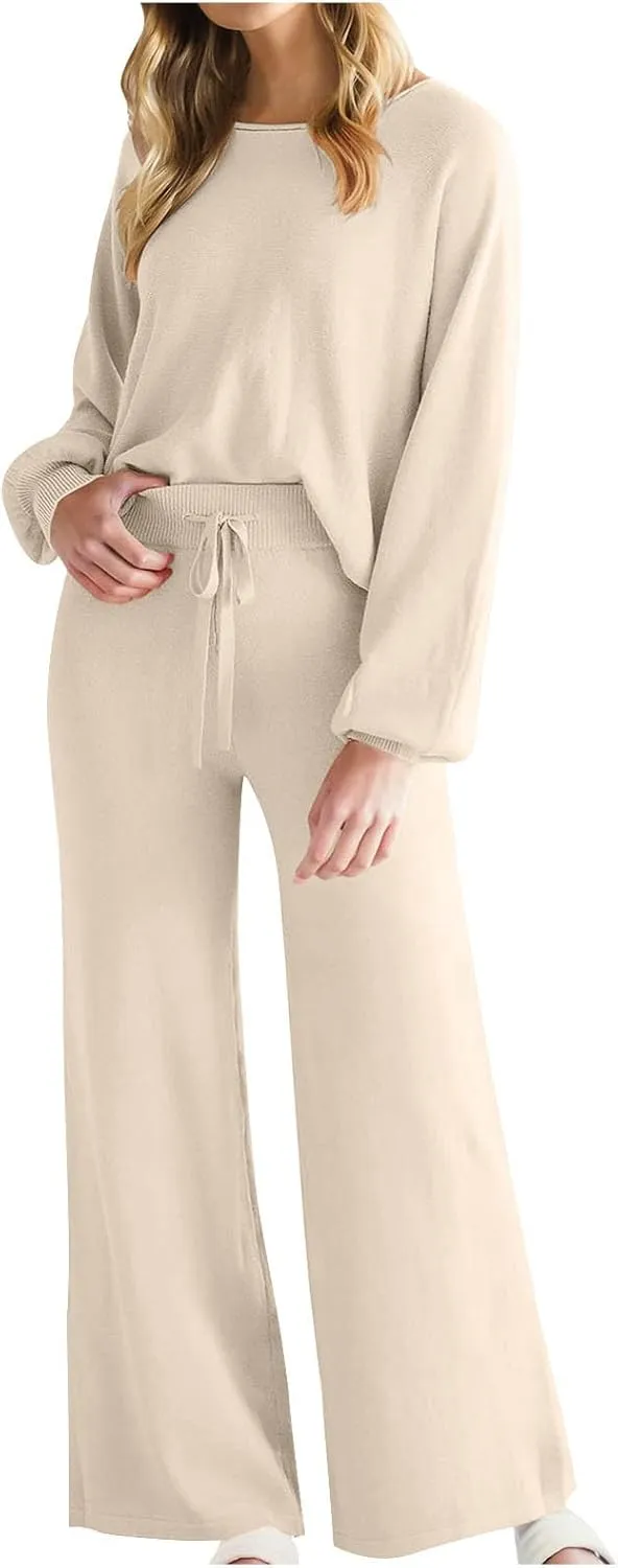Lastesso Ladies Loungewear Sets Fuzzy Outfits Sets 2 Piece Loose Fit Solid Lounge Wear Comfortable Spring Life Homewear