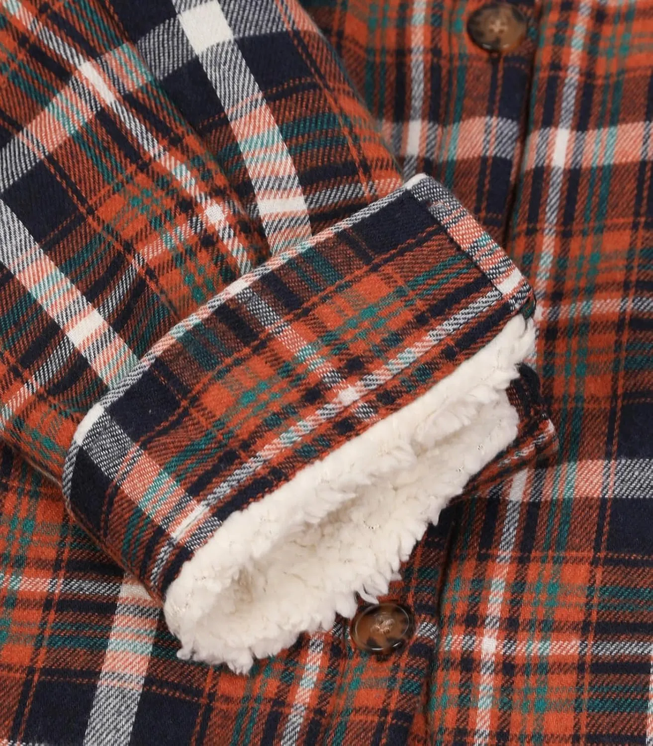 Lisskolo Women's Sherpa Flannel Jacket with Hand Pockets,Warm Fleece Lined Button Up Plaid Flannel Shirt Jackets