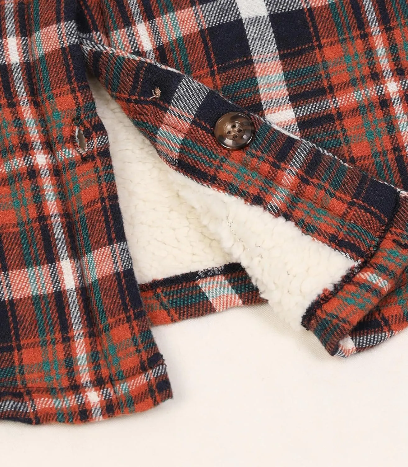 Lisskolo Women's Sherpa Flannel Jacket with Hand Pockets,Warm Fleece Lined Button Up Plaid Flannel Shirt Jackets