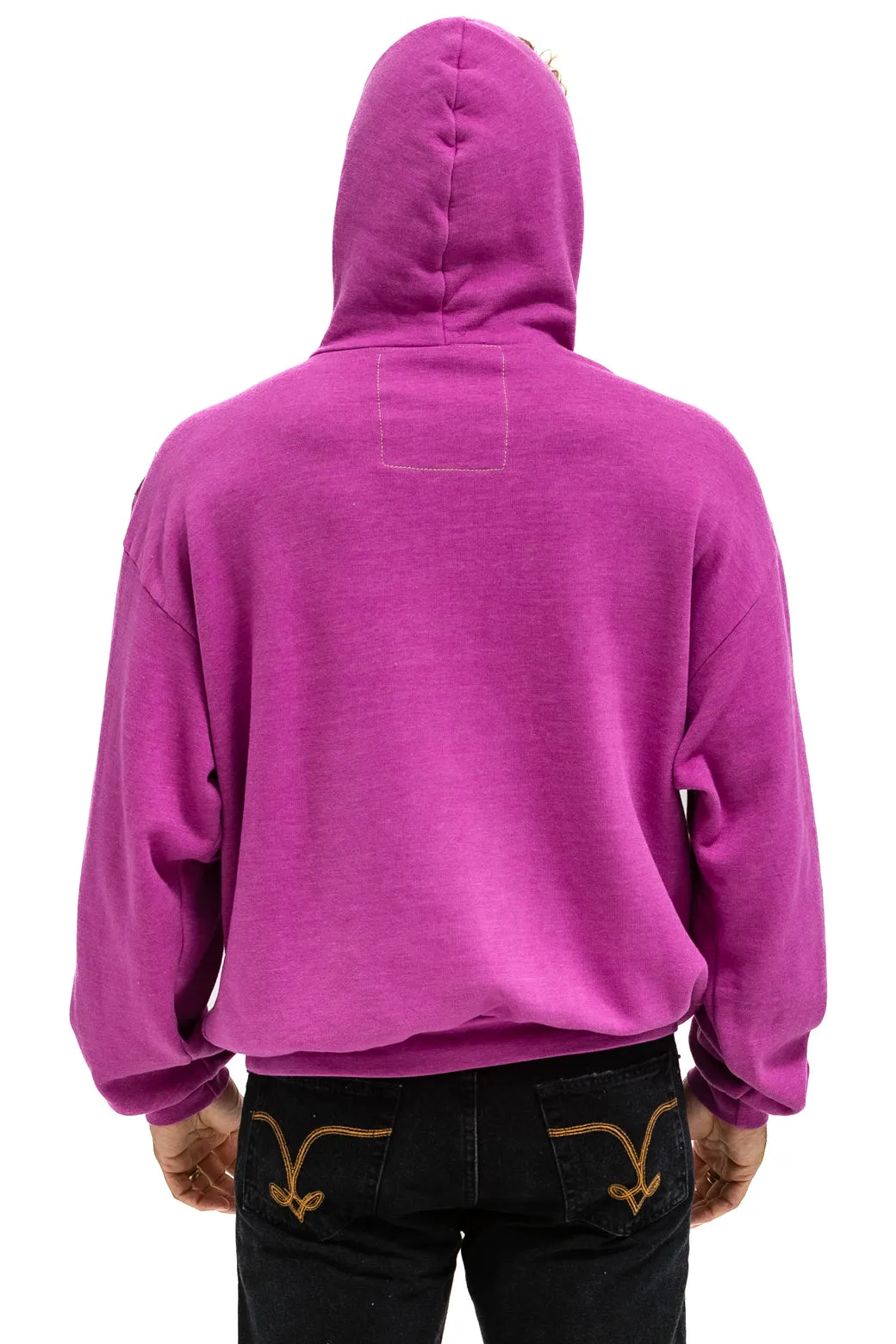 LOGO PULLOVER RELAXED HOODIE - MAGENTA