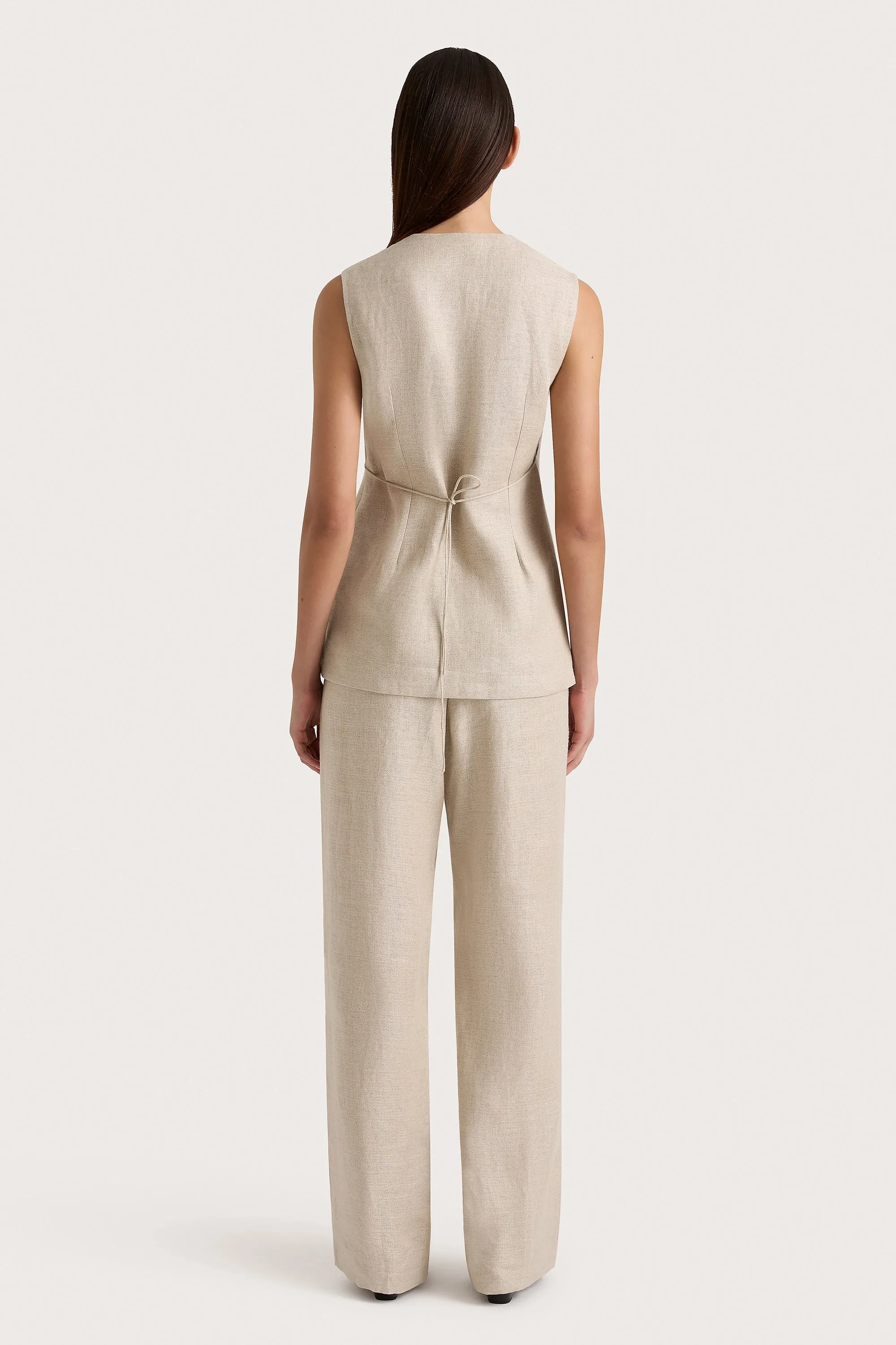 Lulea Wrap Vest Oatmeal - Final Sale