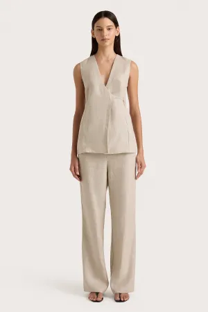 Lulea Wrap Vest Oatmeal - Final Sale