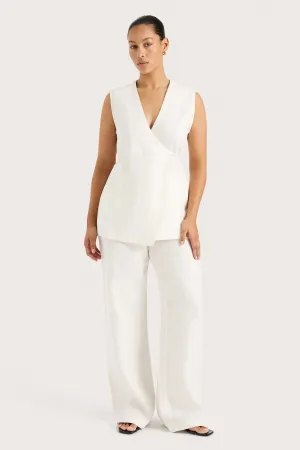 Lulea Wrap Vest White - Final Sale