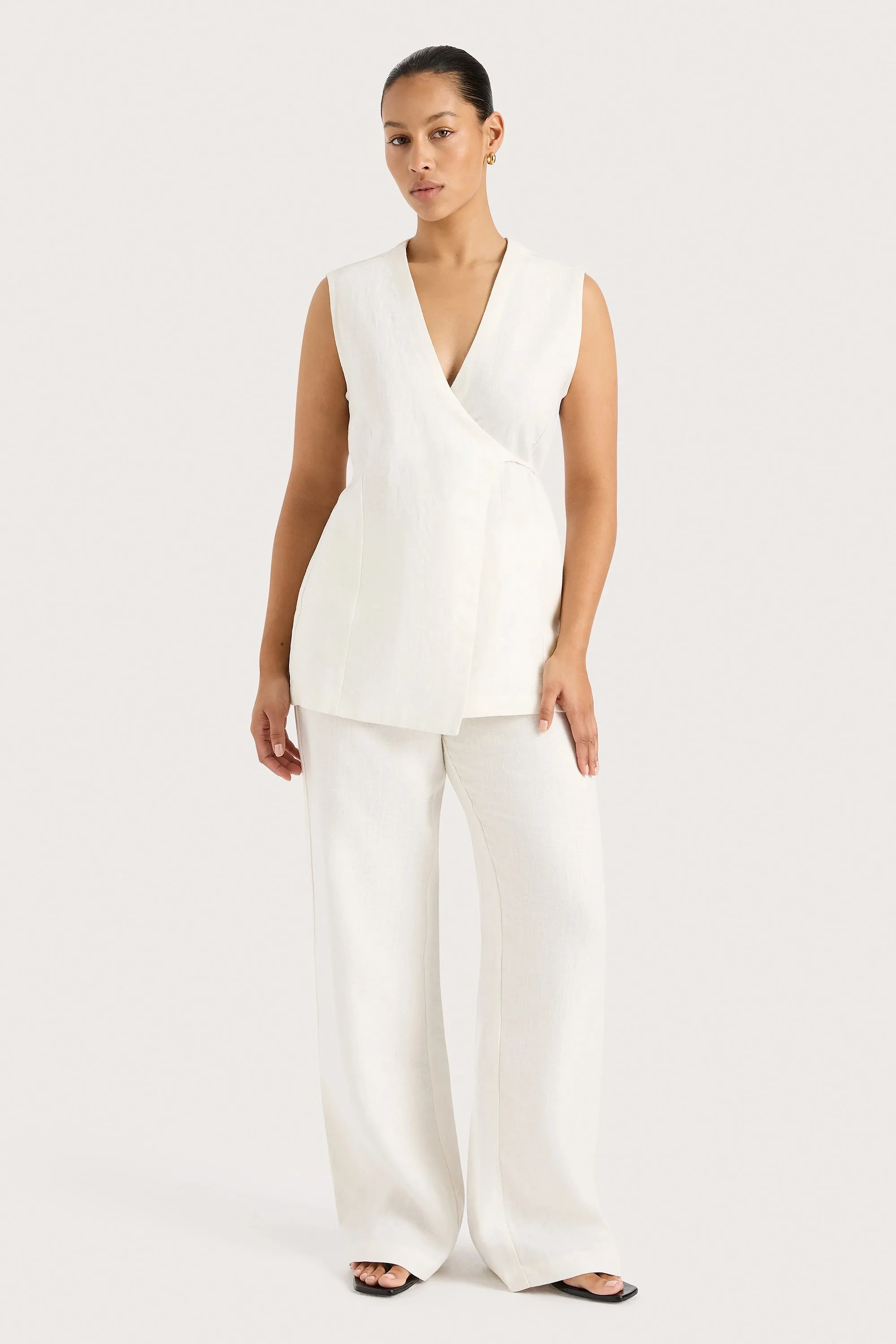 Lulea Wrap Vest White - Final Sale