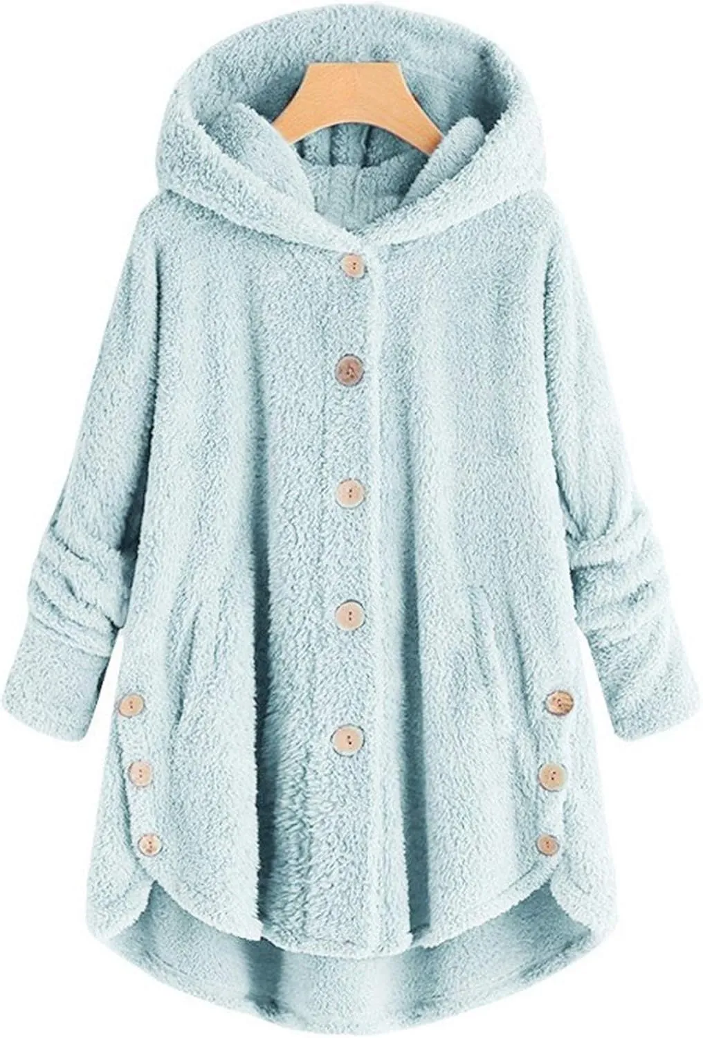 maisdgop Fleece Jackets for Women Cute Cat Ear Fleece Hooded Sweatshirt Solid Warm Winter Oversized Outwear With Pockets