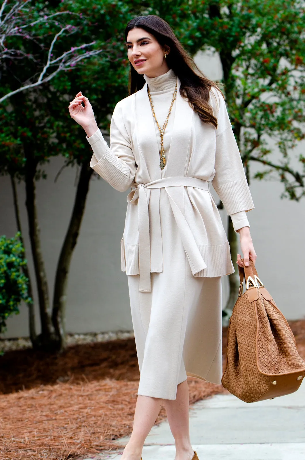 Martina Flat-Knit Vest - Beige Melange