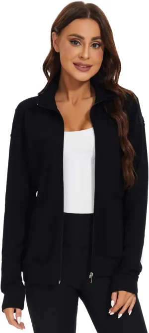Meanzoo Women's Scrubs Jacket Zip Front Warm-up Jacket