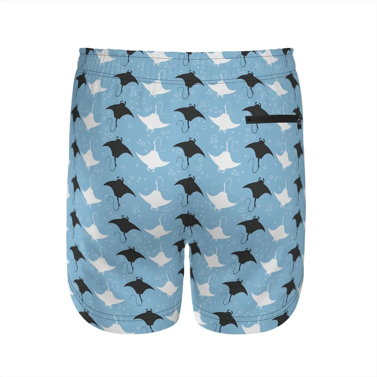 Men's Beach Volleyball Shorts Manta Ray Patterned Aqua Shorts Comfortable Fit Casual Daily Wear