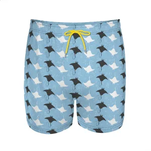 Men's Beach Volleyball Shorts Manta Ray Patterned Aqua Shorts Comfortable Fit Casual Daily Wear