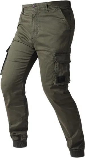 Mens Casual Cargo Pants Tactical Lightweight Sweatpants Fashion Stretch Waist Overalls Workout Slim Fit Trousers