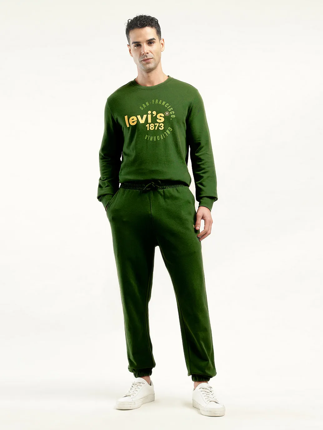 Men's Green Regular Fit Trousers