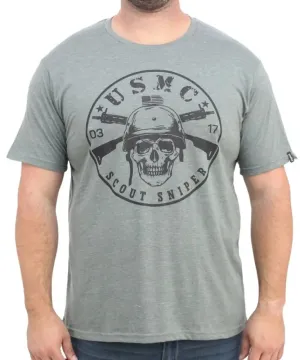 Mens Printed Sniper Skull Tee