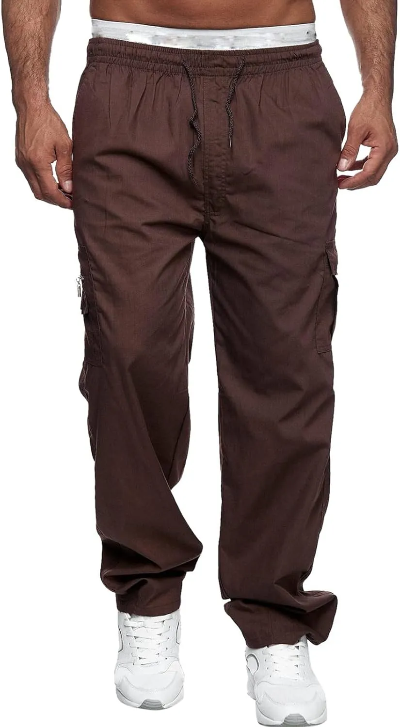 Mens Sweatpants with Pockets Big and Tall Cotton Legging Pants Sweatpants for Men Heavyweight Cargo Casual Sweatpants