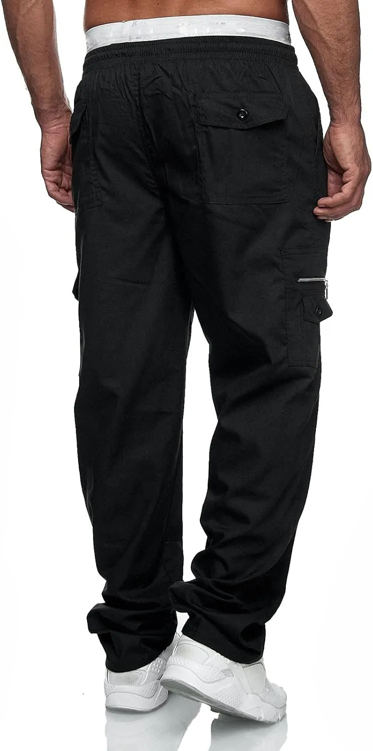 Mens Sweatpants with Pockets Big and Tall Cotton Legging Pants Sweatpants for Men Heavyweight Cargo Casual Sweatpants