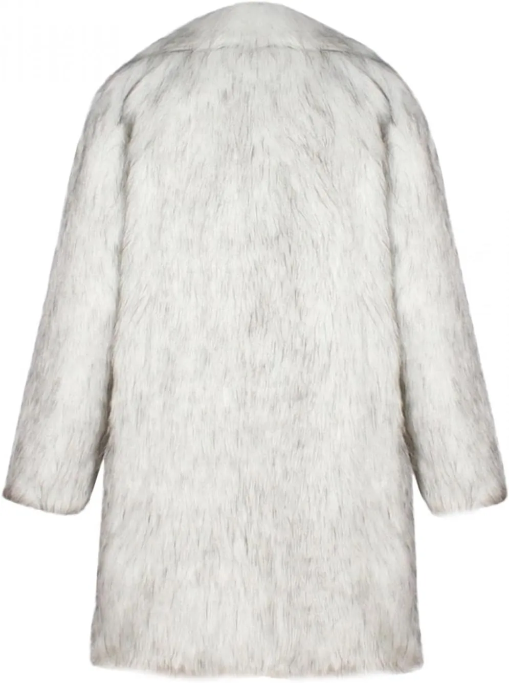 Men's White Faux Fur Coats Open Front Winter Warm Long Jackets Fleece Thick Plus Size Fashion Cardigan Mink Coat