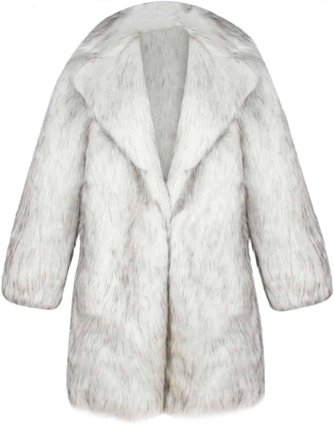 Men's White Faux Fur Coats Open Front Winter Warm Long Jackets Fleece Thick Plus Size Fashion Cardigan Mink Coat