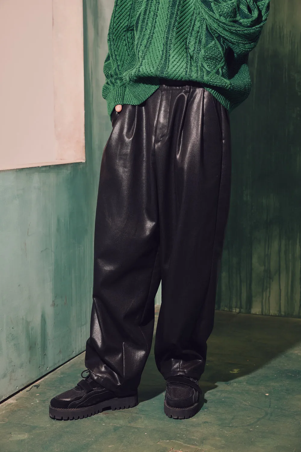 Metallic Coated Balloon Trouser