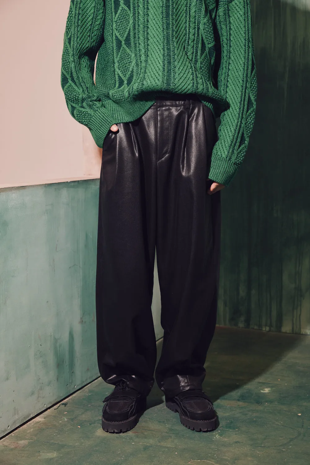 Metallic Coated Balloon Trouser