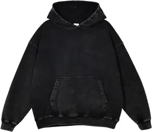 Mi Bo Tong Oversized Vintage Hoodie for Women Cotton Loose Fit Baggy Hooded Sweatshirt Trendy Basic Acid Wash Pullover Top