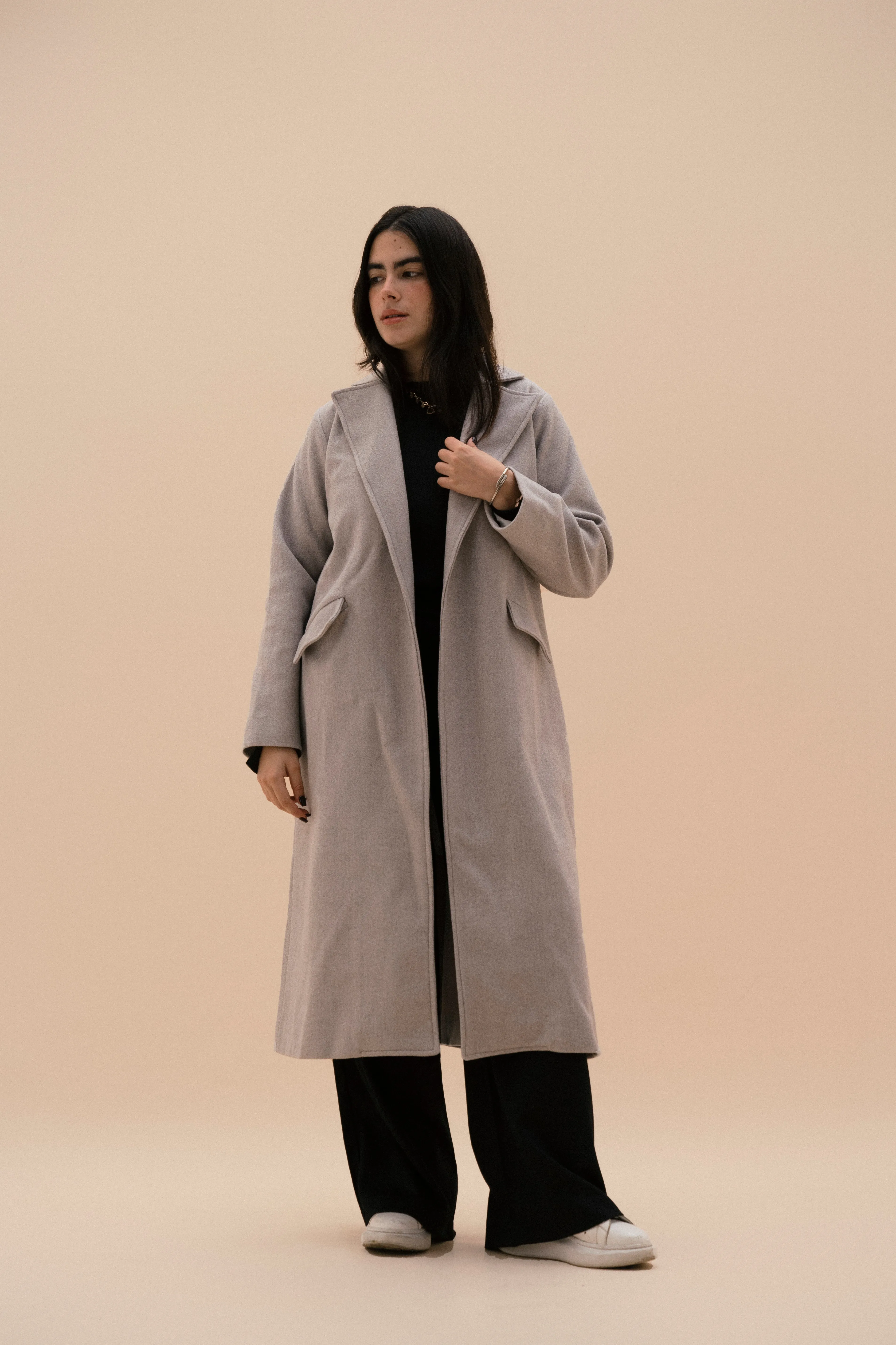 Midnight Chic Coat in Light Grey