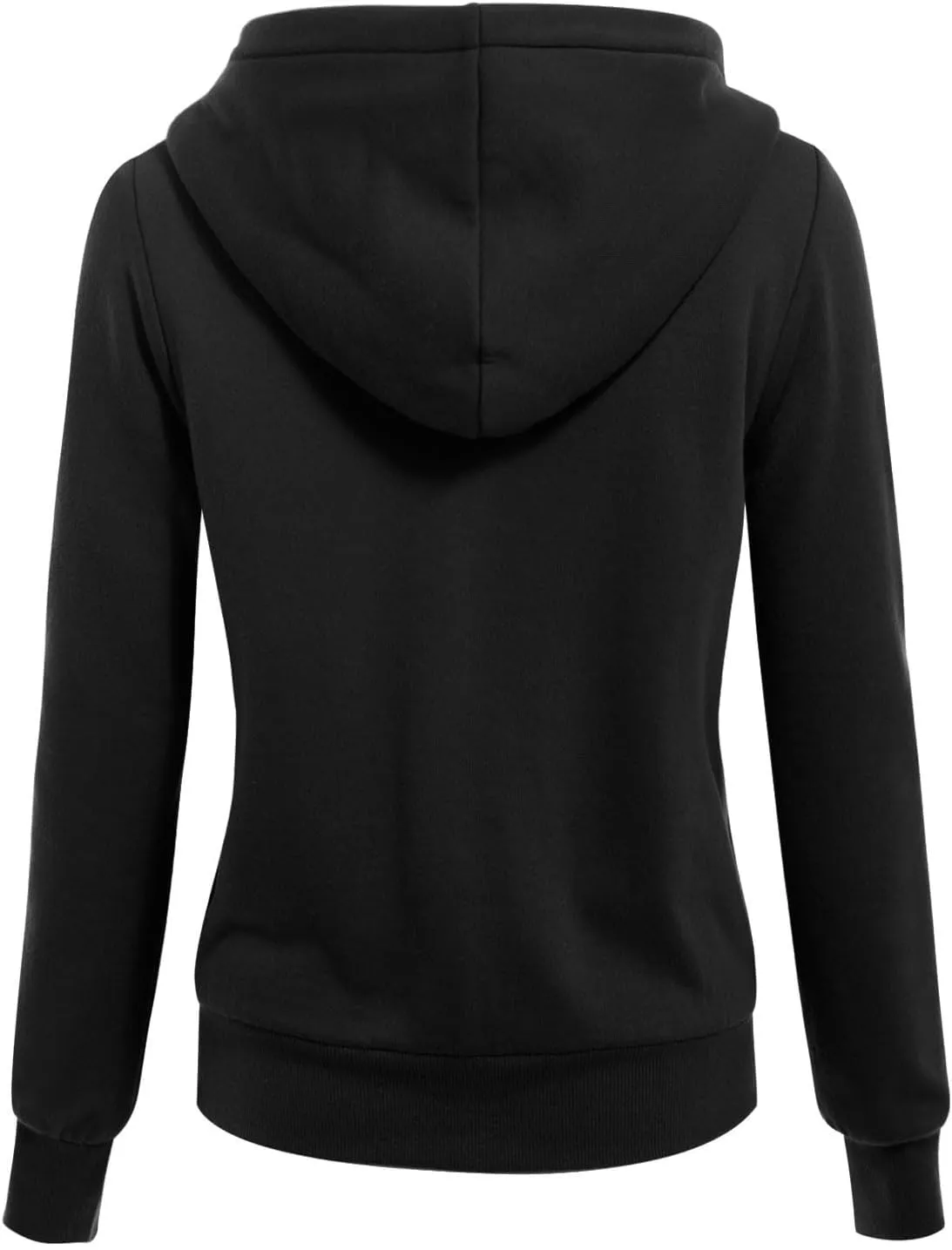 MixMatchy Women's Casual Basic Sherpa-Lined Fleece Full Zip Up Cozy Hooded Sweatshirt Jacket