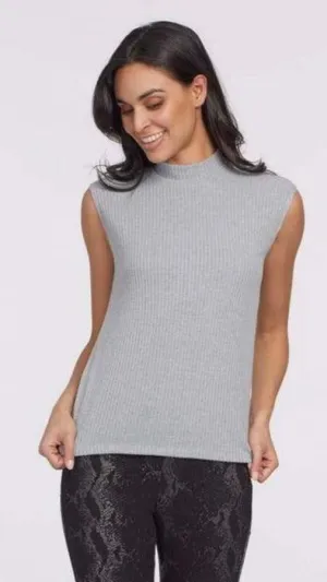 Mock Neck Ribbed Sleeveless