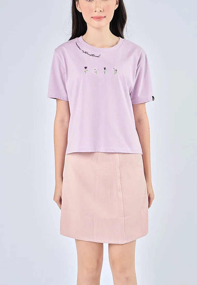 Mossimo Alyanna Light Purple Classic Cropped Fit Tee