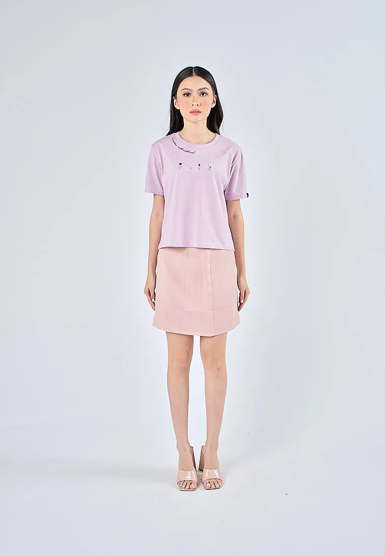 Mossimo Alyanna Light Purple Classic Cropped Fit Tee