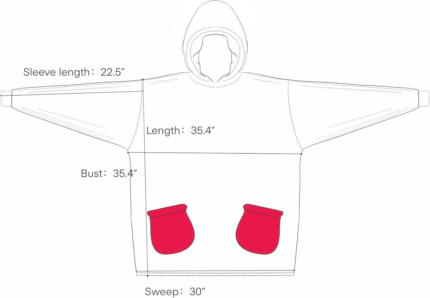NEWCOSPLAY Wearable Blanket Hoodie Plush Cozy Oversized Sweatshirt with Pocket for Adult