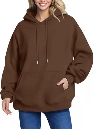 Oversized Hoodies For Women Drawstring Pullover Sweatshirt Trendy Winter Clothes Long Sleeve With Pockets