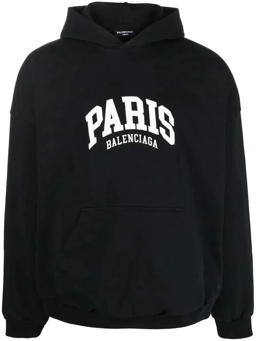Paris Logo Embroidered Black Hoodie
