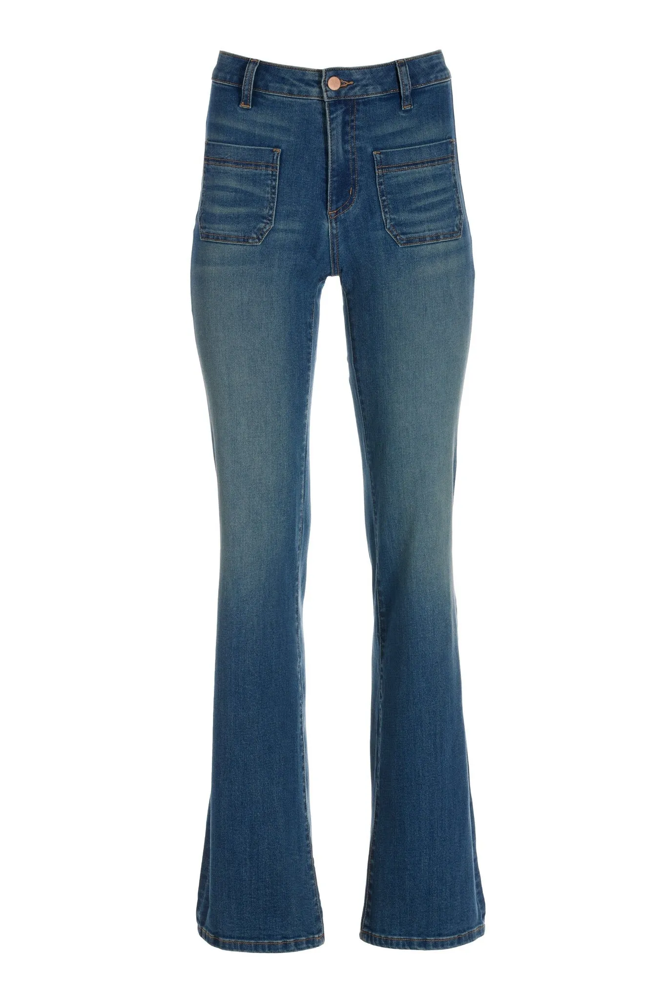 Patch Pocket Detail Bootcut Jean Medium Wash