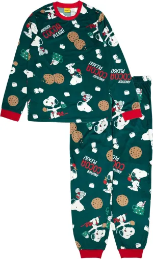 Peanuts 2-Piece Loose-fit Pajama Set, Soft & Comfortable Holiday Nightwear for Family