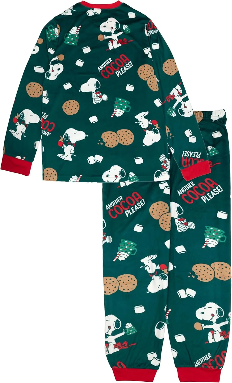 Peanuts 2-Piece Loose-fit Pajama Set, Soft & Comfortable Holiday Nightwear for Family