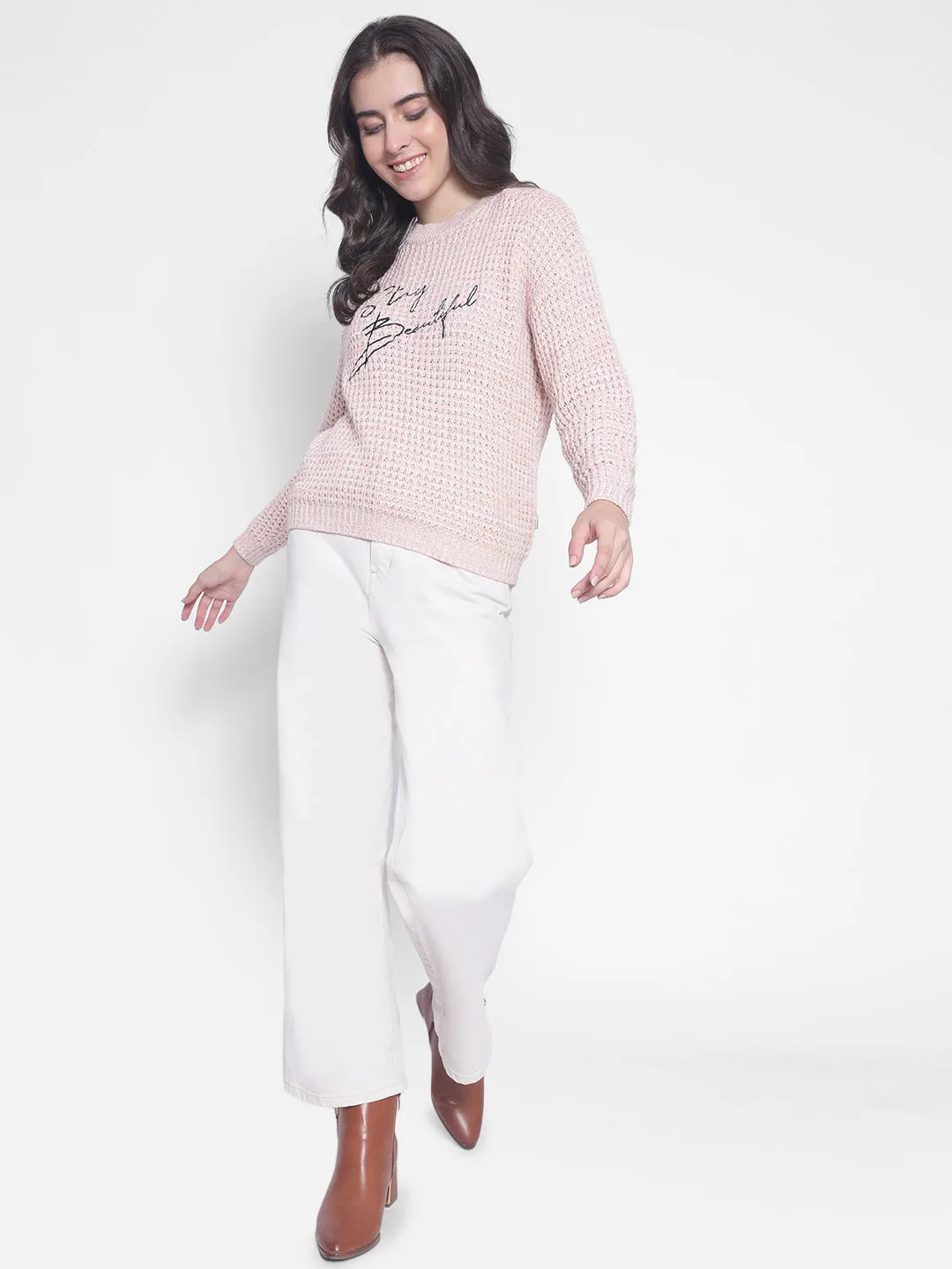 Pink Printed Sweaters