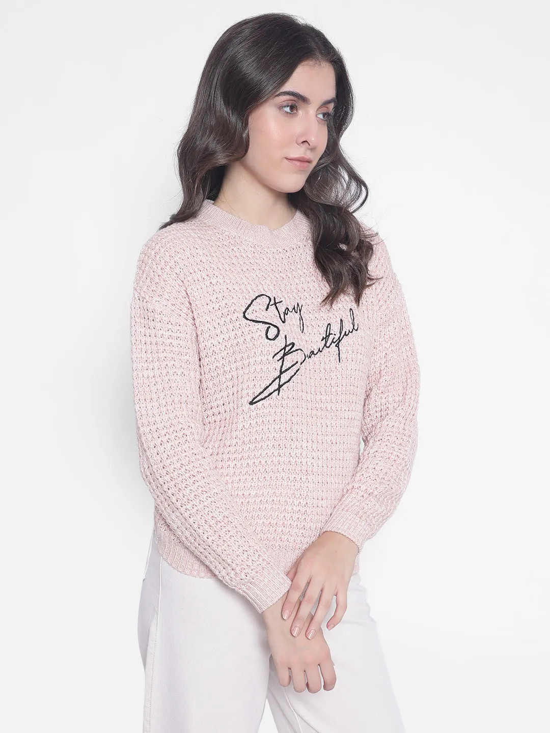 Pink Printed Sweaters